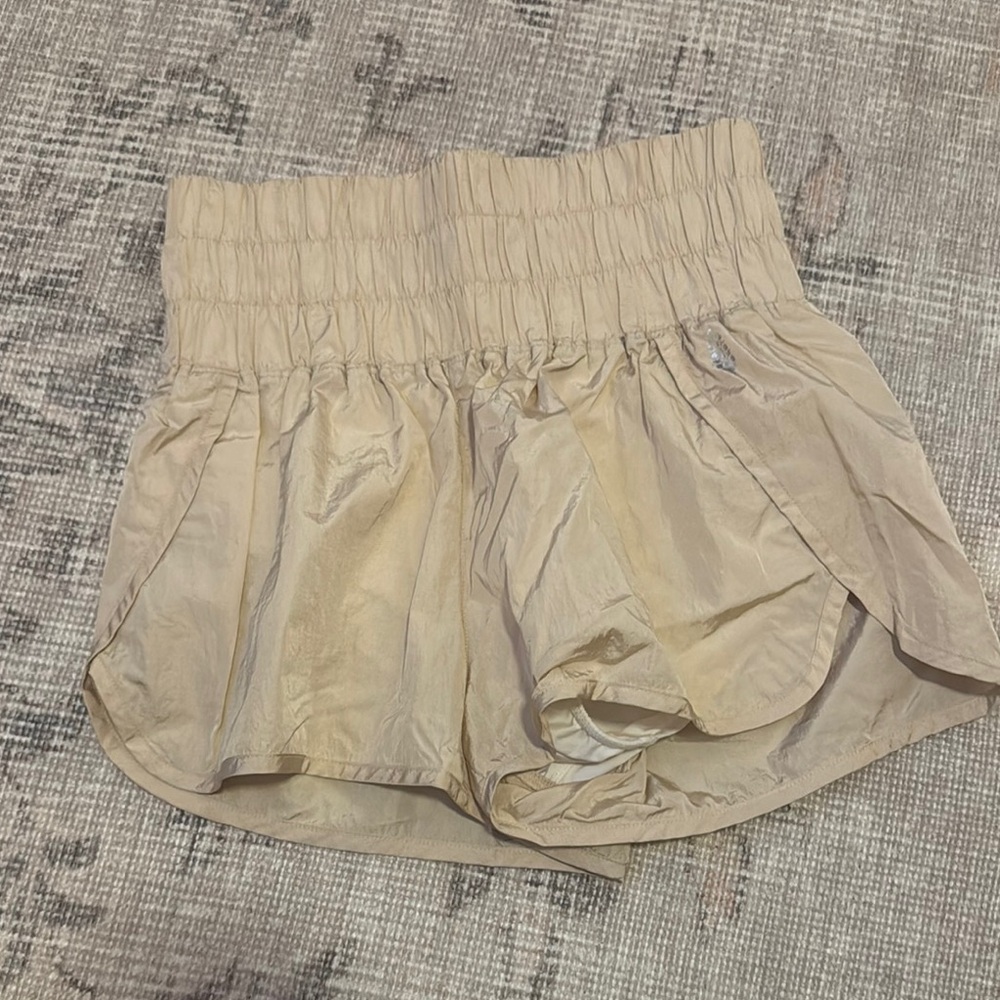 FP movement High Waist Cream Shorts